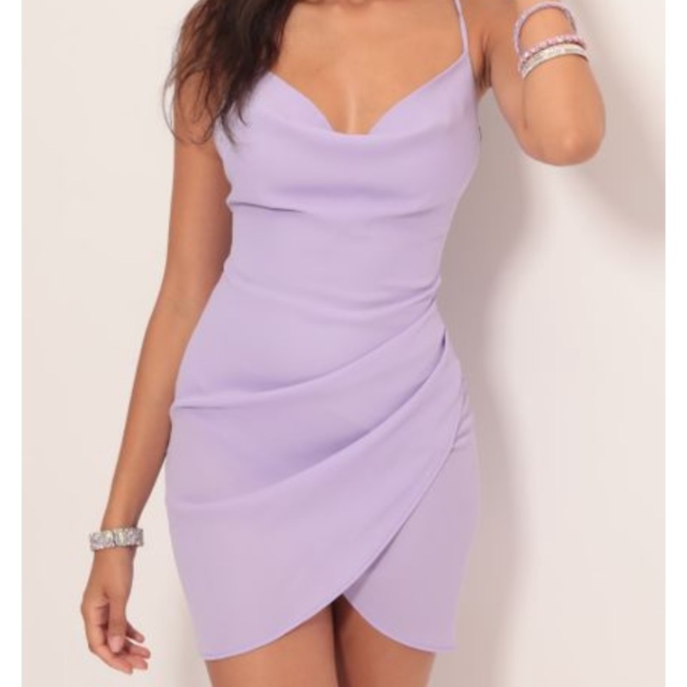 Chiffon dress is lavender
